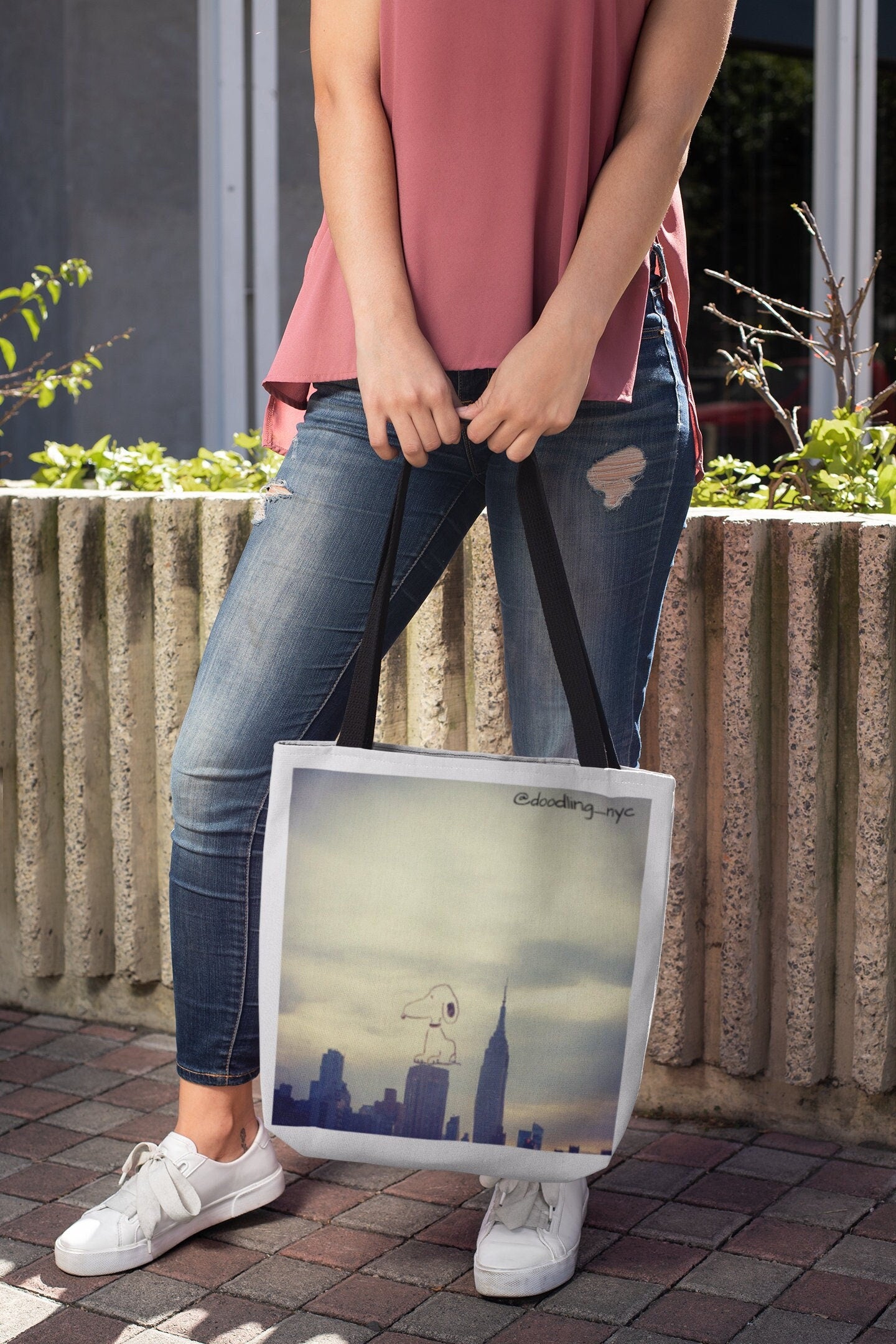 Dog Doodle Art Statement Tote Bag